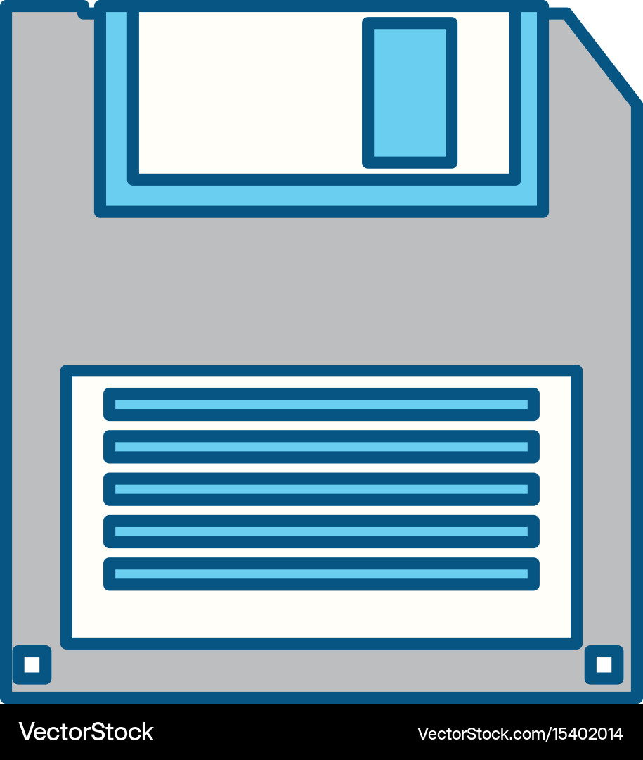 Old computer diskette vector image