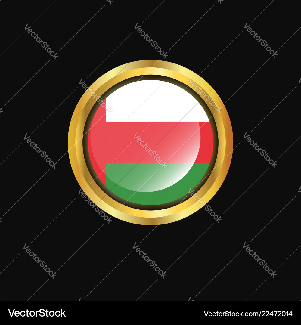 Oman flag golden button Vector Image