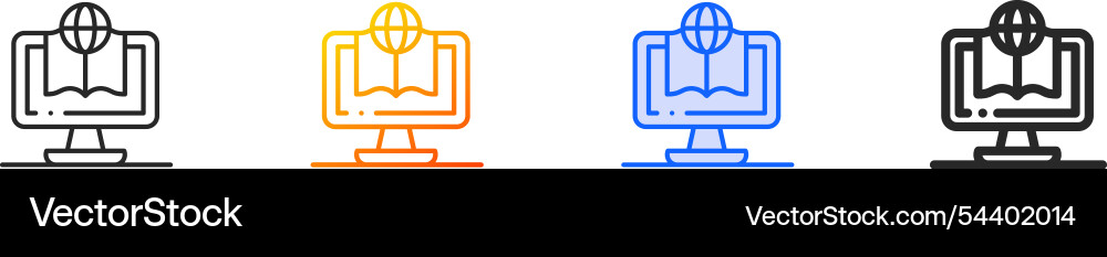 Online lesson iconthin linear gradient blue vector image
