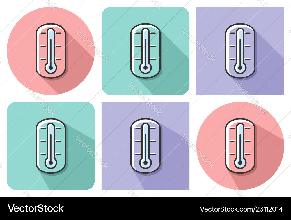 Outlined icon of thermometer with parallel Outlined icon of thermometer with parallel vector image
