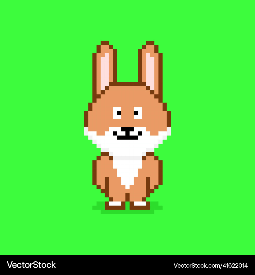 Pixel art rabbit character vector image