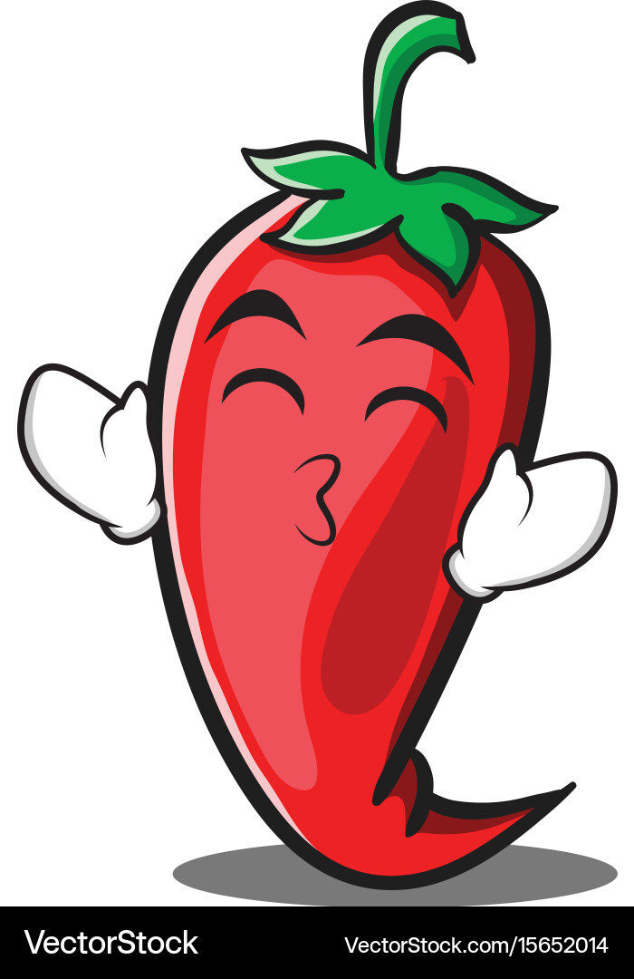 Red Chili Character with Smiling Face Vector Image