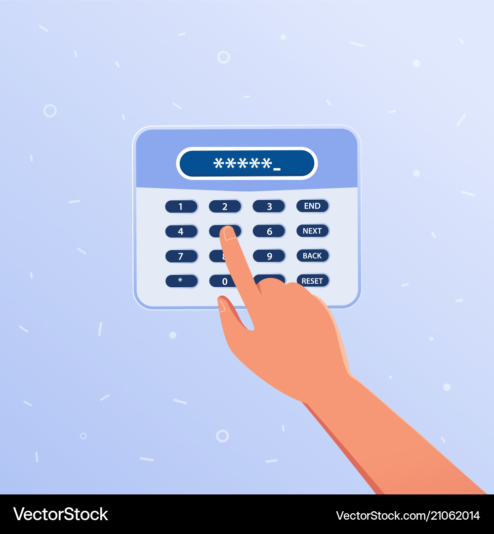Security code to access the building Security code to access the building vector image