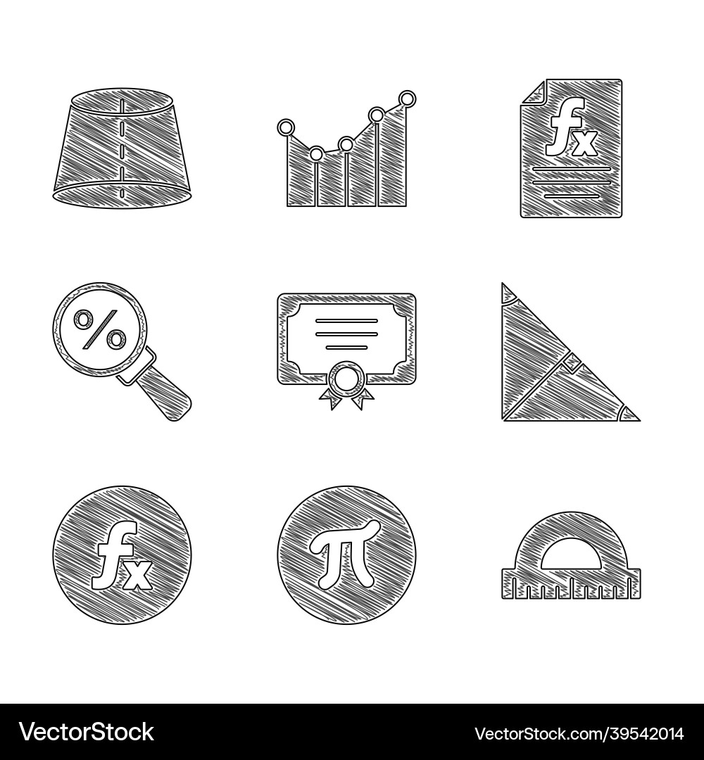 Set certificate template pi symbol protractor Set certificate template pi symbol protractor vector image