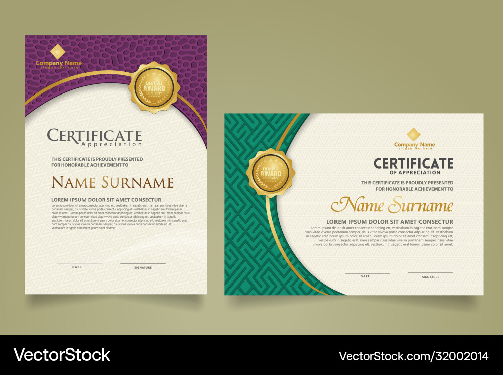 Set modern certificate template with dynamic Set modern certificate template with dynamic vector image