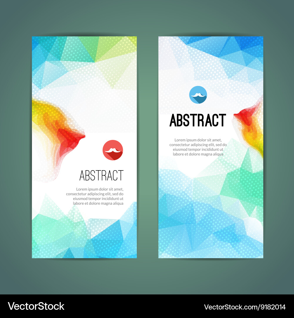 Set of polygonal triangular colorful geometric vector image