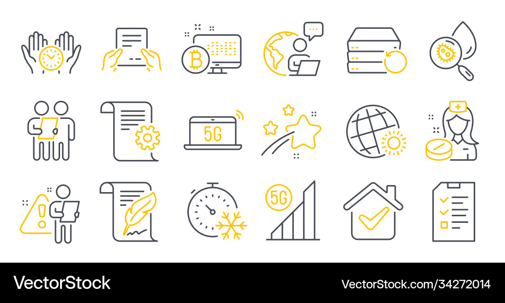 Set science icons such as interview recovery vector image