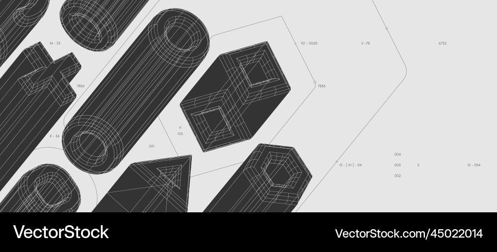 Strange abstract modern wireframes 3d geometric Strange abstract modern wireframes 3d geometric vector image