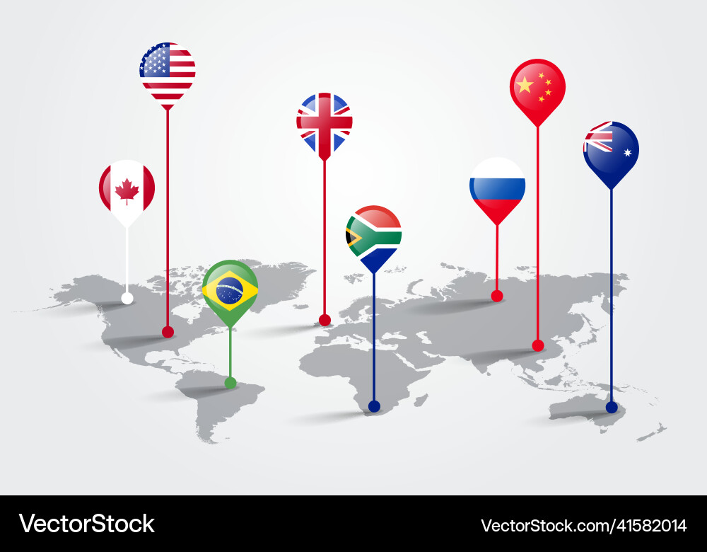 World Map with State Indicators vector image