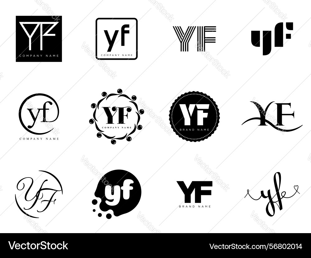 Yf logo company template letter y and f logotype Yf logo company template letter y and f logotype Vector Image