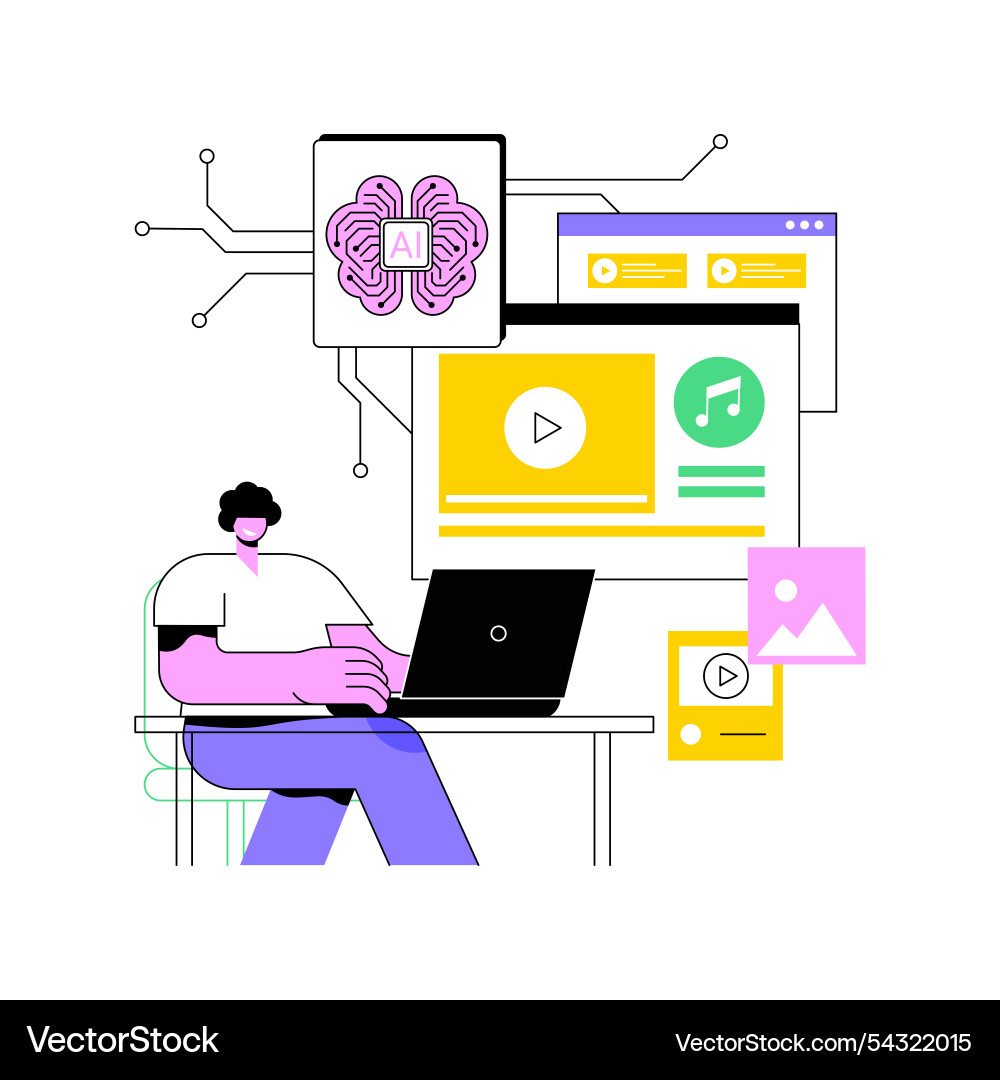 Ai-powered content creation abstract concept Ai-powered content creation abstract concept vector image