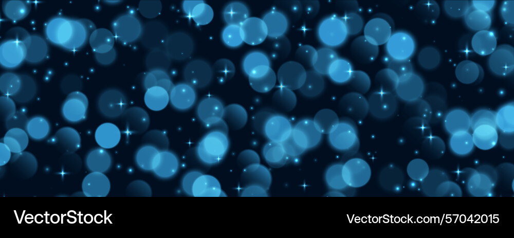 Blue bokeh with stars and sparkles shiny overlay Blue bokeh with stars and sparkles shiny overlay vector image