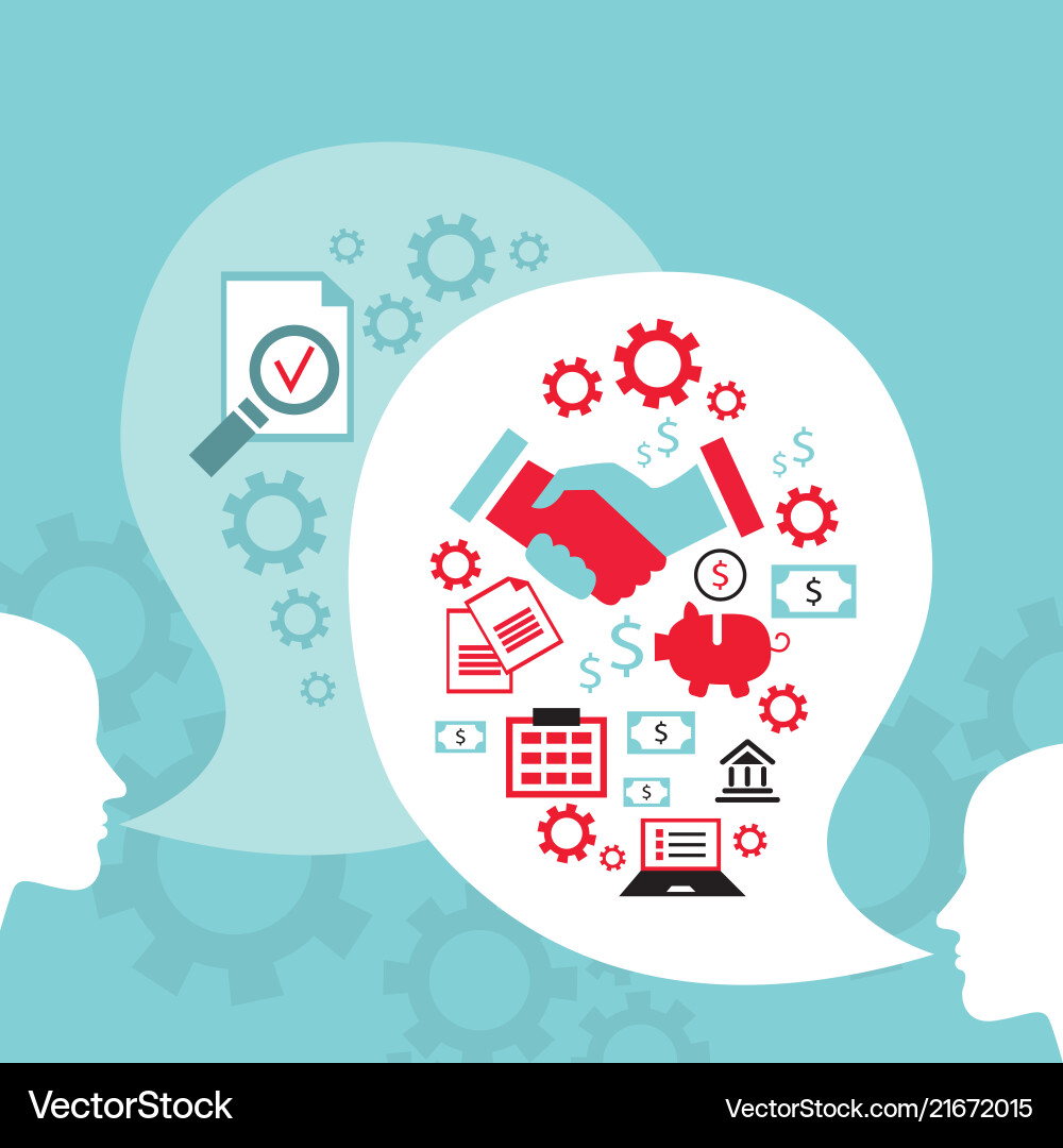 Businessman conversation process of creating Vector Image