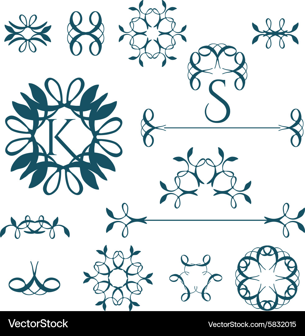 Calligraphic design element vintage pattern vector image
