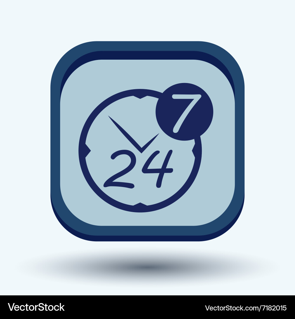 Character 24 7 open hours a day and days Vector Image