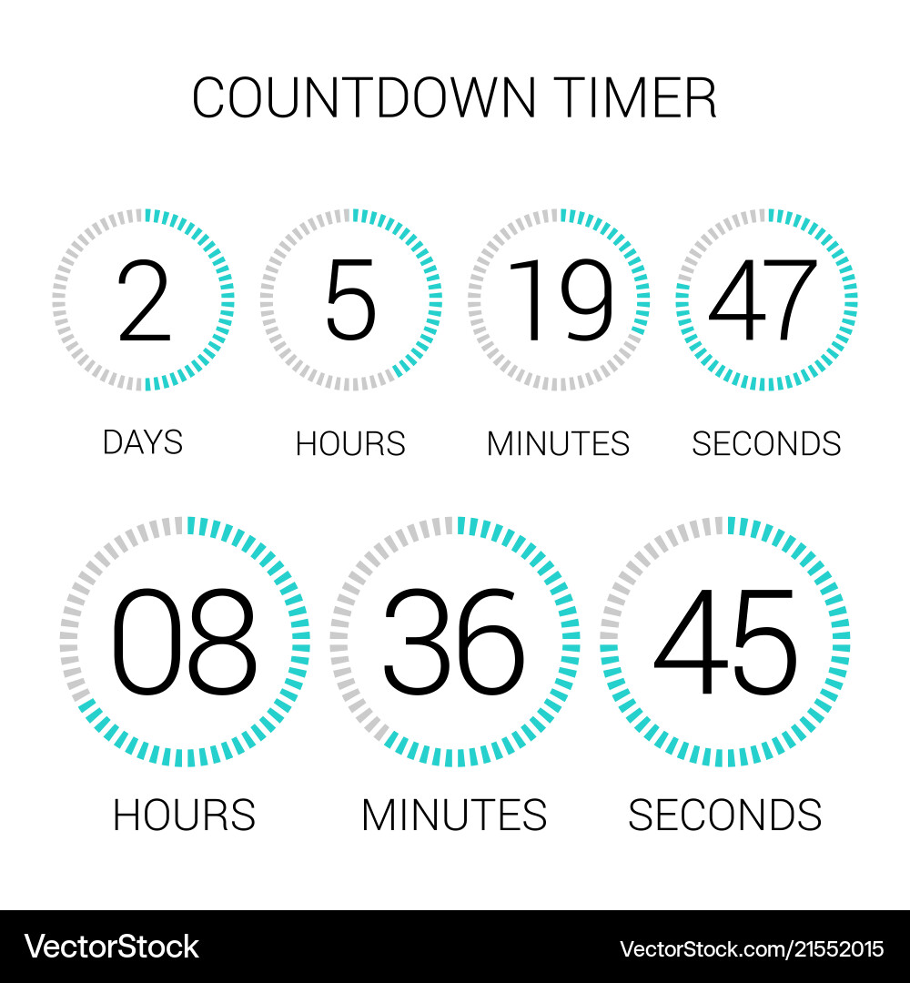 Circle Countdown Timer - White Background vector image