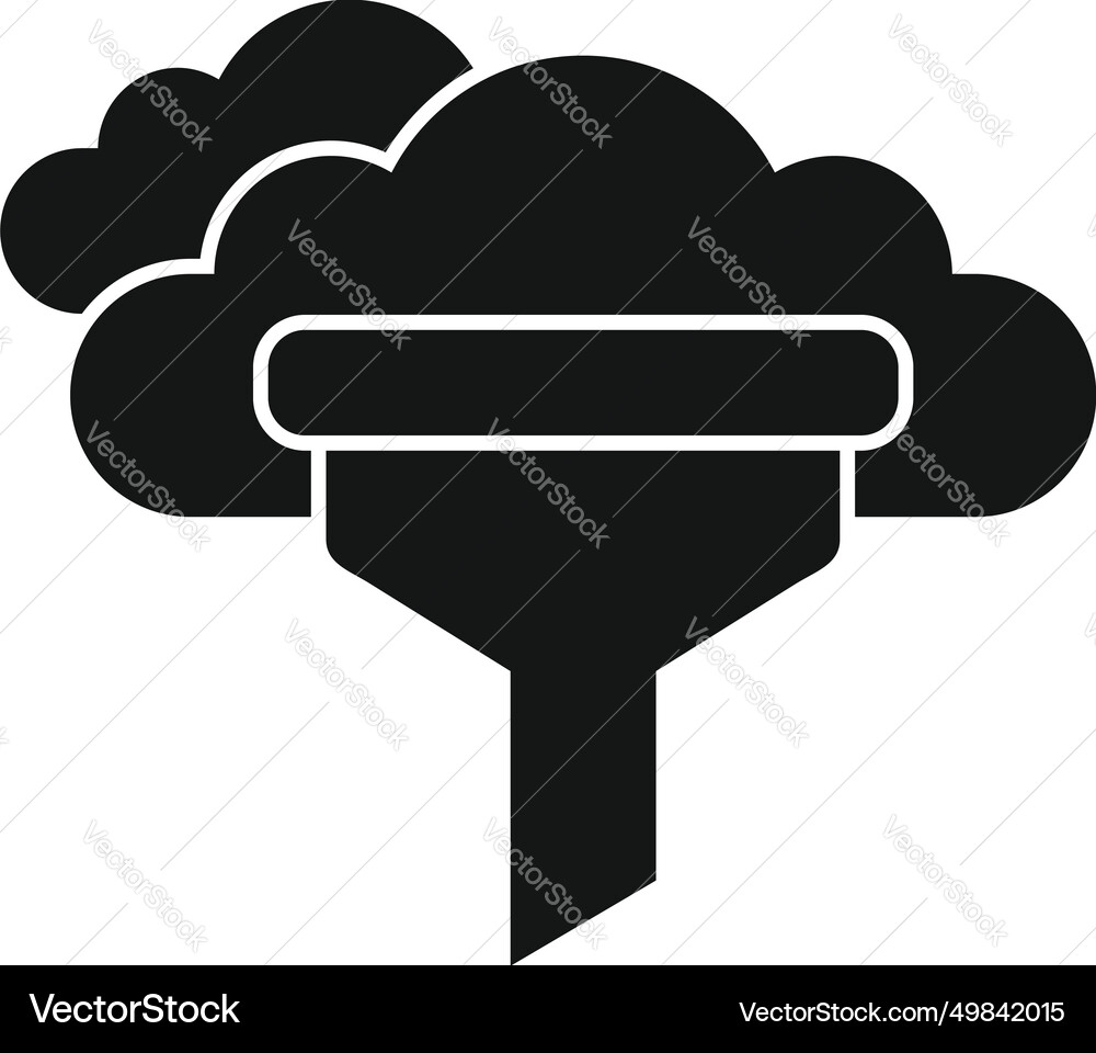 Cloud data funnel icon simple work idea Cloud data funnel icon simple work idea vector image