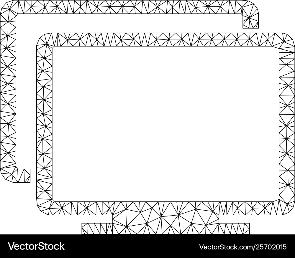 Computers polygonal frame mesh Computers polygonal frame mesh Vector Image