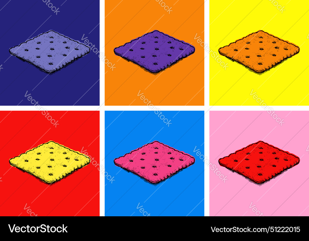 Cracker crispy pop art Vector Image