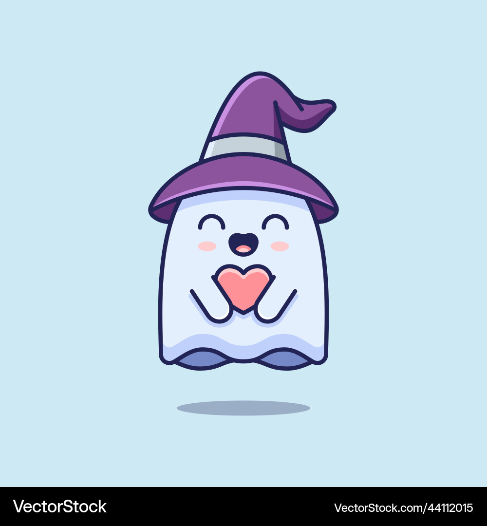 Cute ghost full of love Vector Image