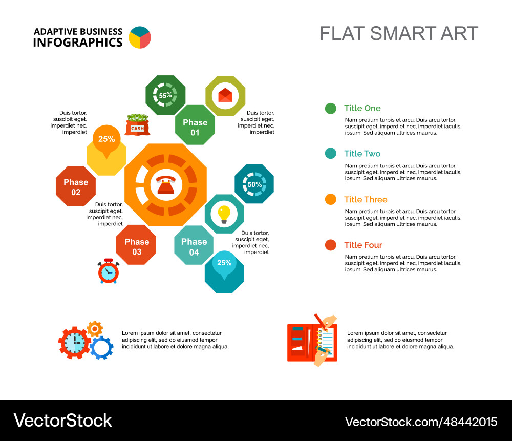 Cycle diagram with four elements template Cycle diagram with four elements template vector image