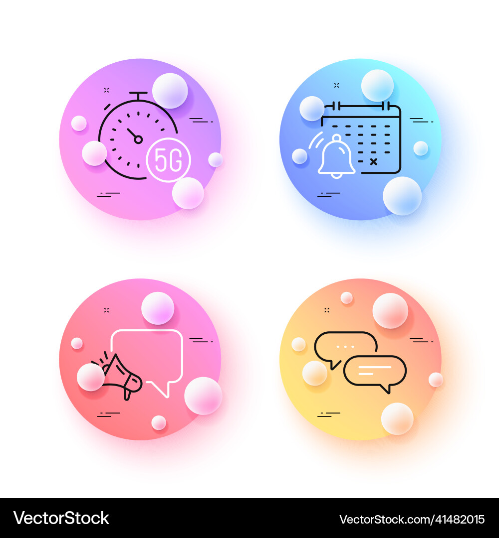 Dots message 5g internet and megaphone minimal Dots message 5g internet and megaphone minimal vector image