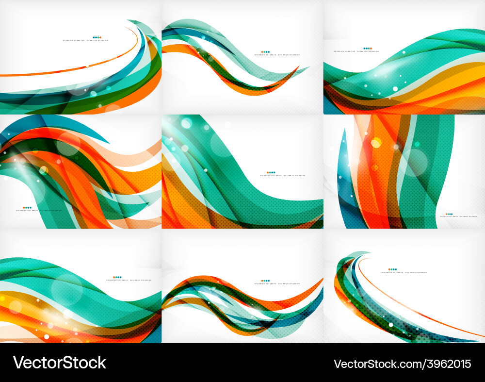 Dynamic Lines Background - Green & Orange vector image
