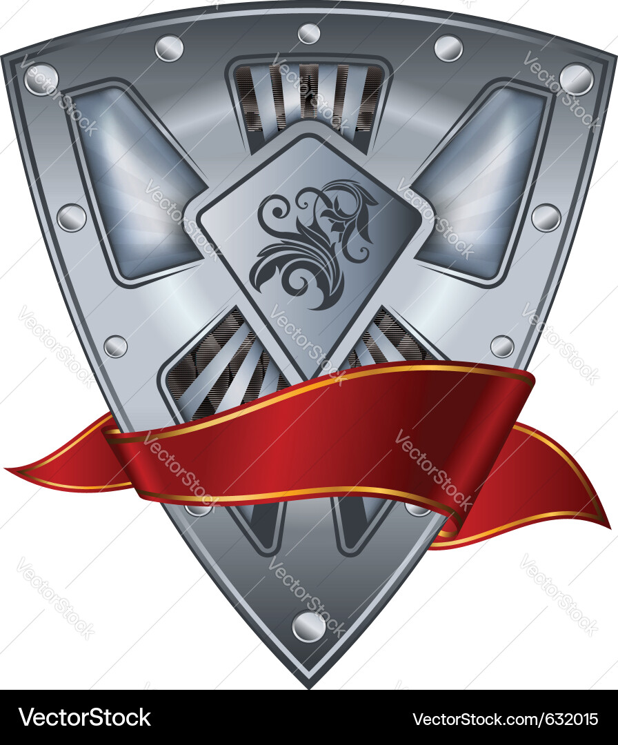 Elegant Shield with Ribbon Vector Image