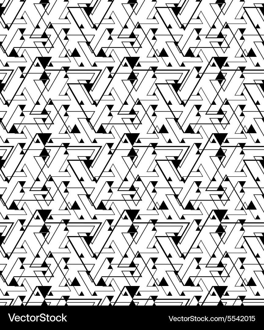 Geometric contrast maze abstract seamless pattern vector image