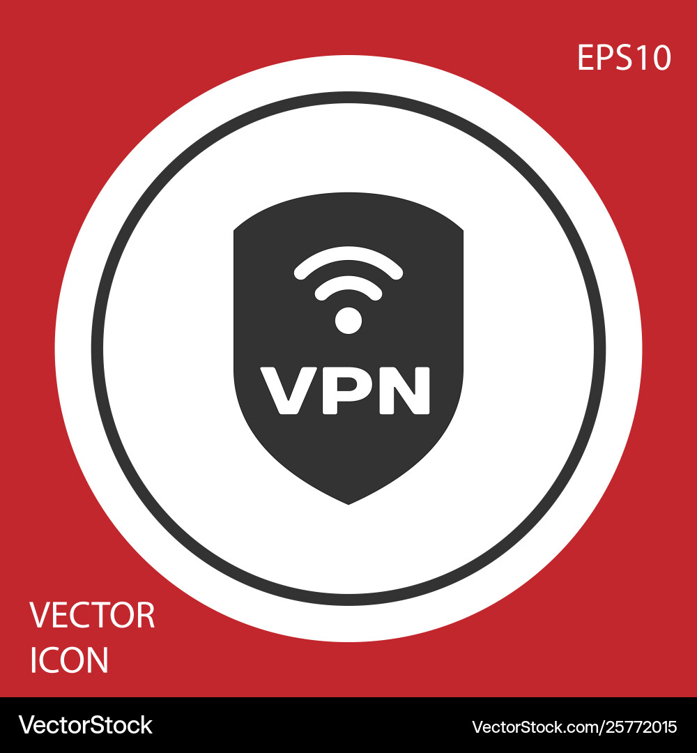 Grey shield with vpn and wifi wireless internet vector image