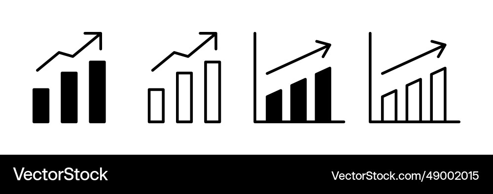Growing graph icon chart Growing graph icon chart vector image