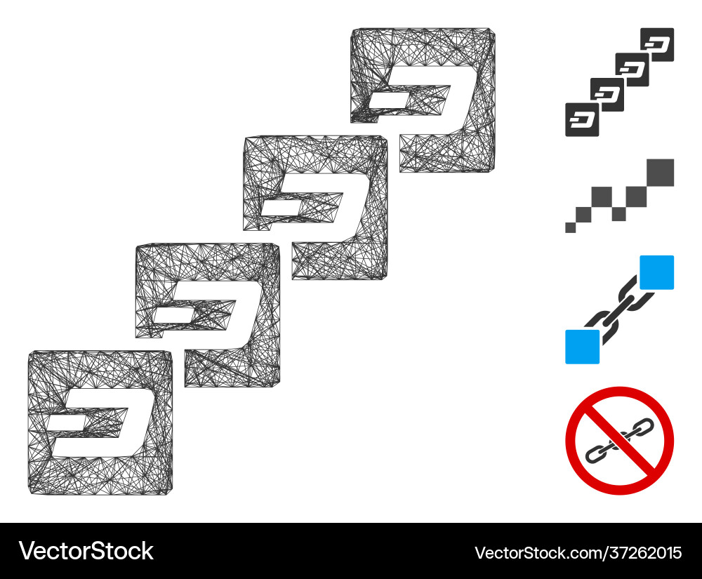 Hatched dash block chain mesh Hatched dash block chain mesh vector image