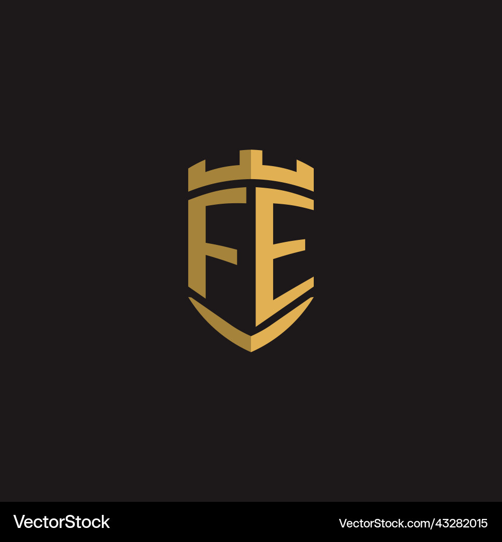 Initials fe logo monogram with shield style design Vector Image