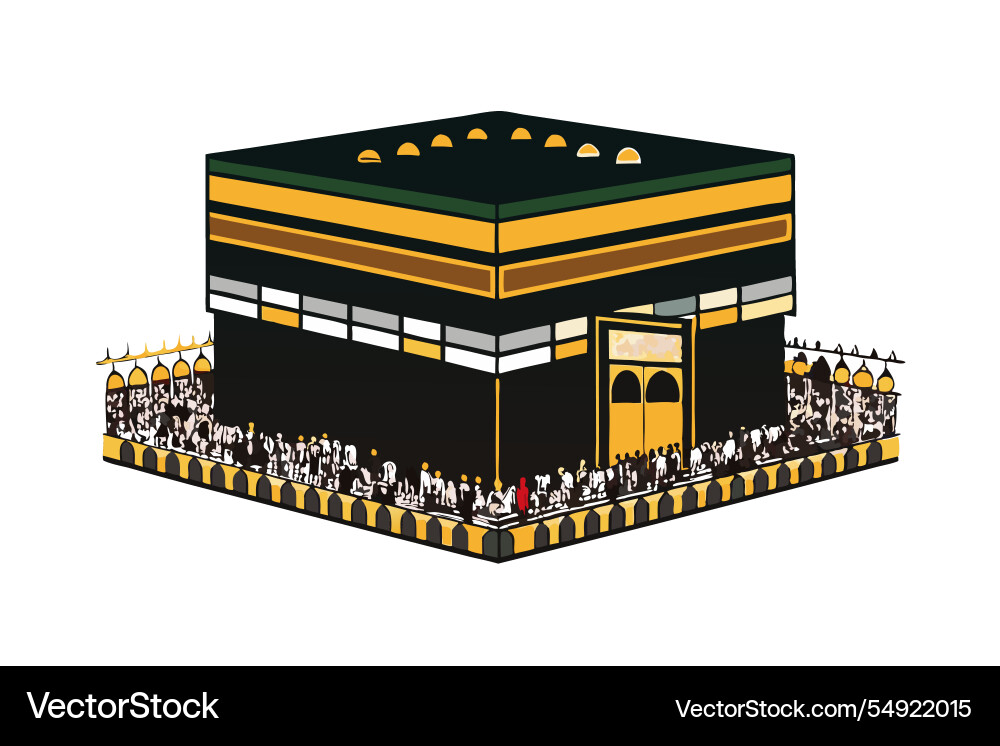 Kaaba in mecca with intricate details depicting Vector Image