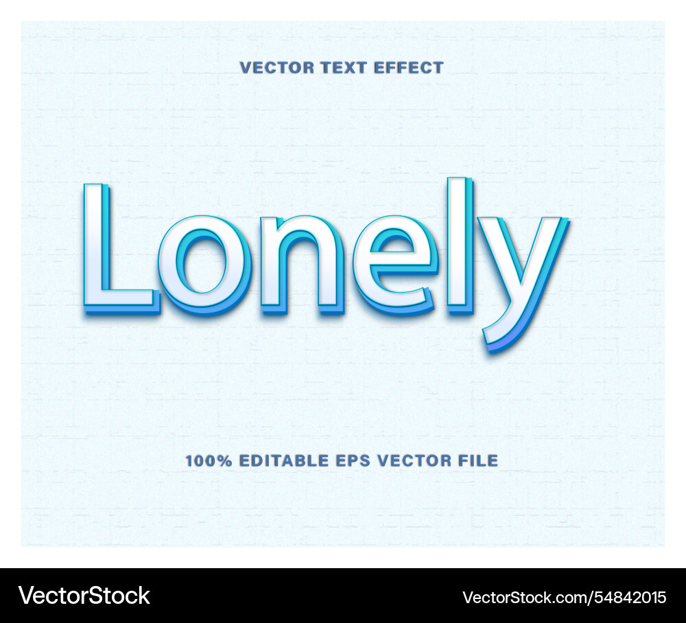 Lonely editable cute text effect template style Lonely editable cute text effect template style vector image