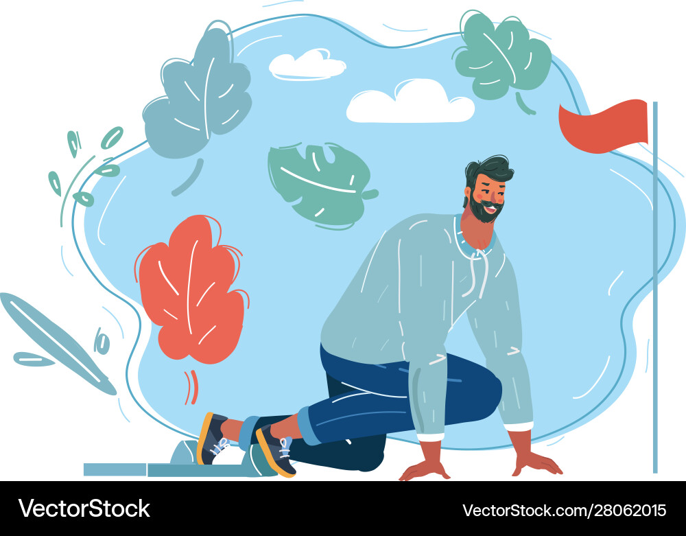 Man in start position Vector Image