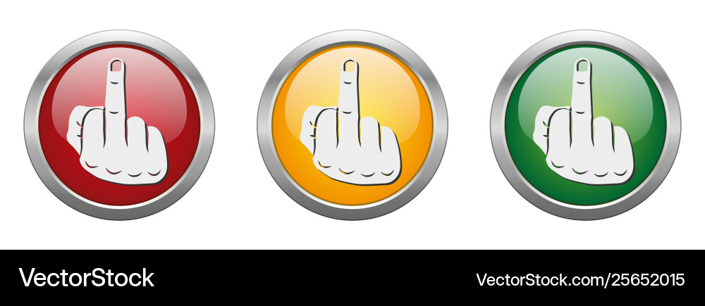 Modern button middle finger vector image