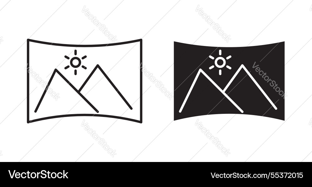 Panoramic icon set in thin line for web Panoramic icon set in thin line for web vector image