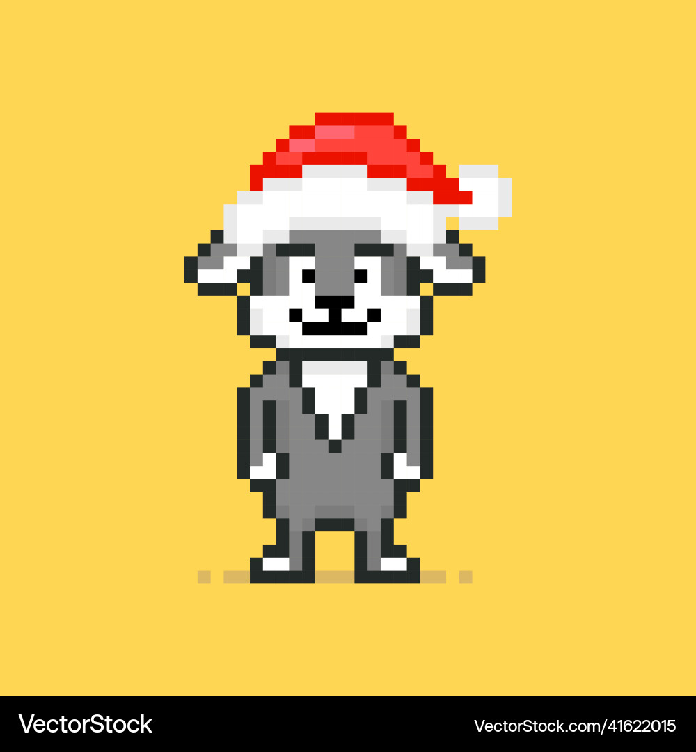 Pixel art rabbit character vector image
