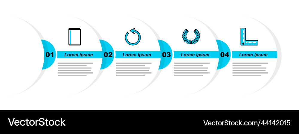 Set line folding ruler laurel wreath refresh Set line folding ruler laurel wreath refresh vector image