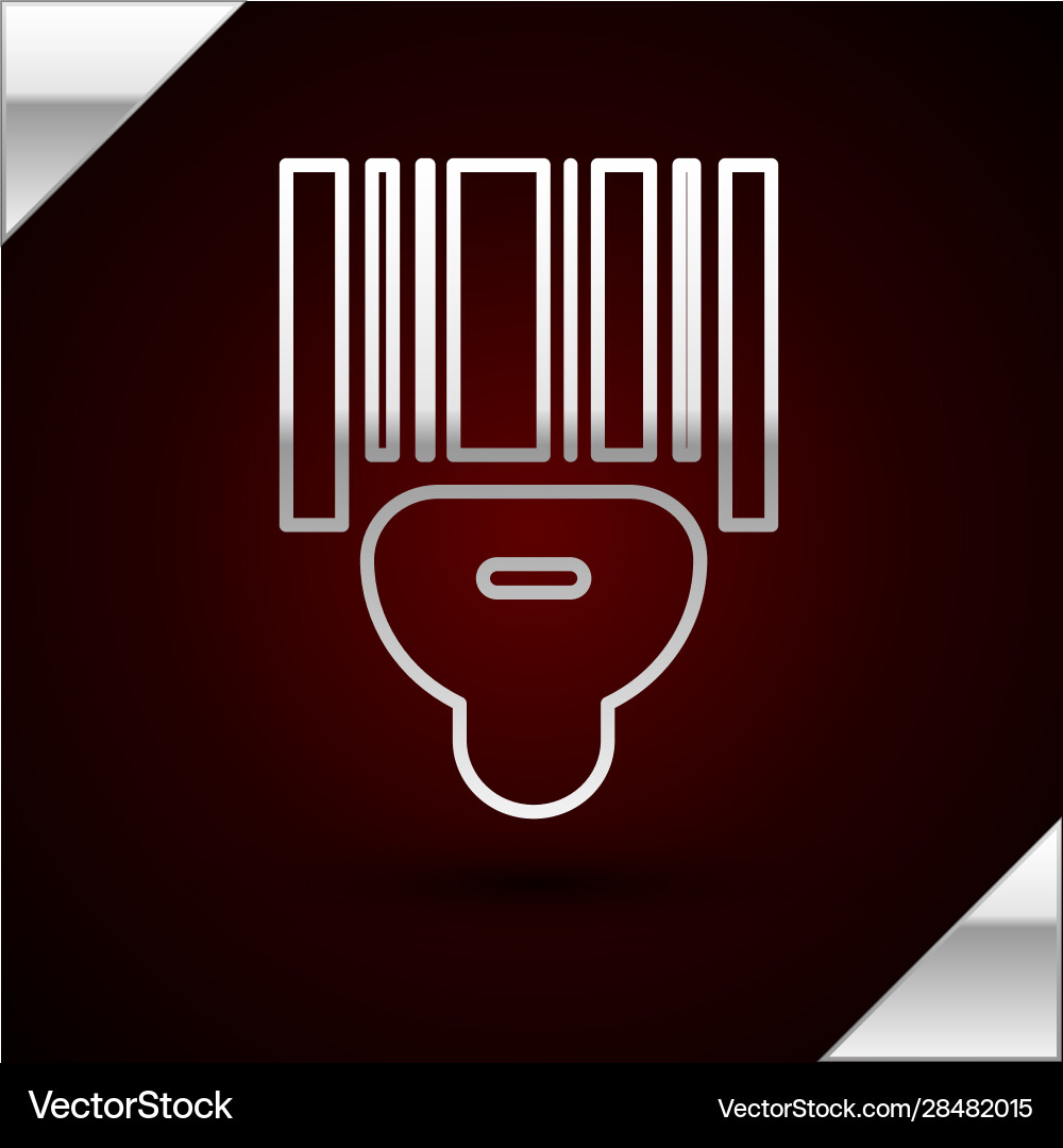 Silver line scanner scanning bar code icon Silver line scanner scanning bar code icon vector image