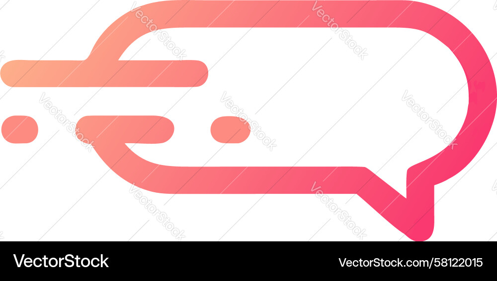 Speed Lines Speech Bubble Icon Vector Image
