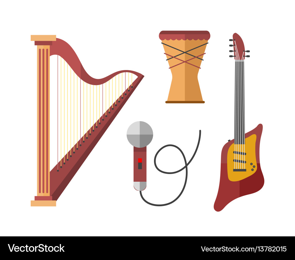 Stringed musical instruments classical harp Vector Image