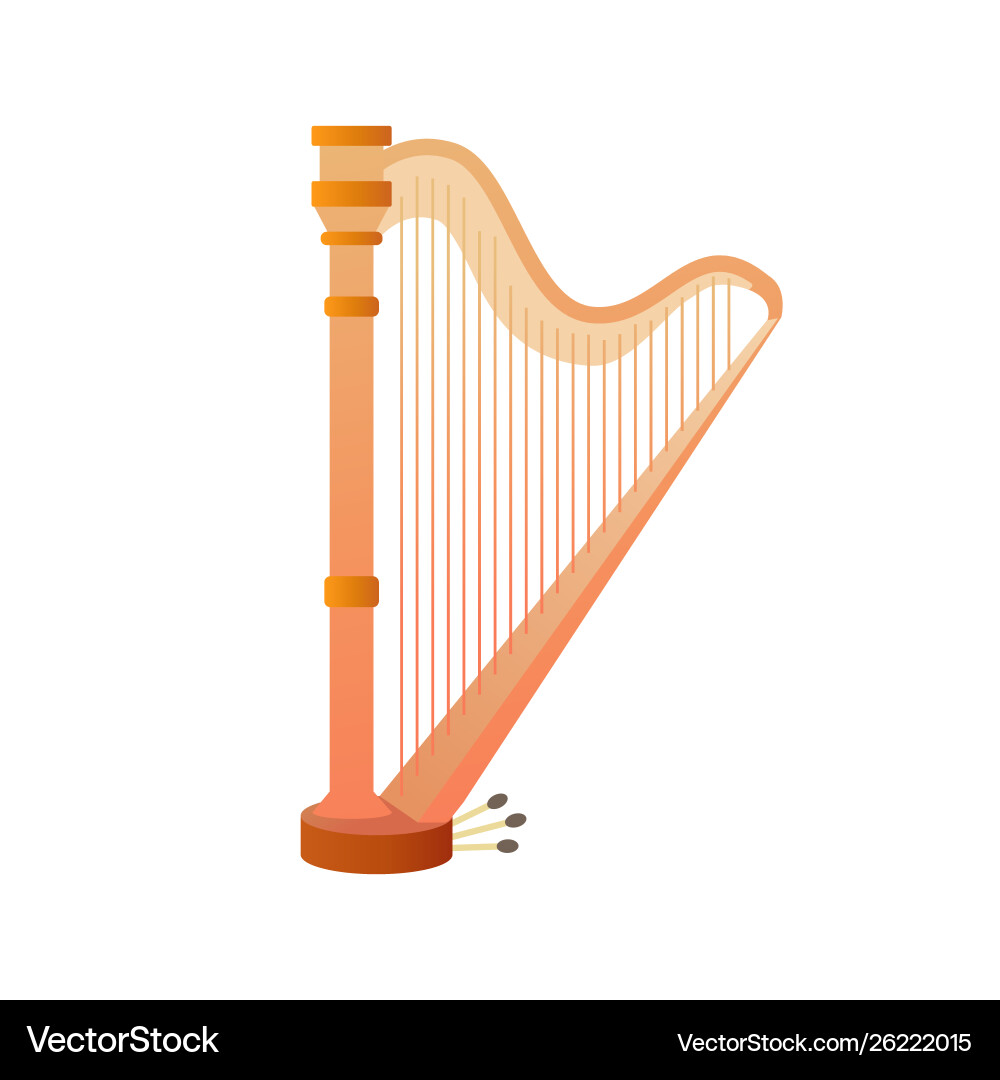Stringed musical instruments harp design layout Stringed musical instruments harp design layout vector image