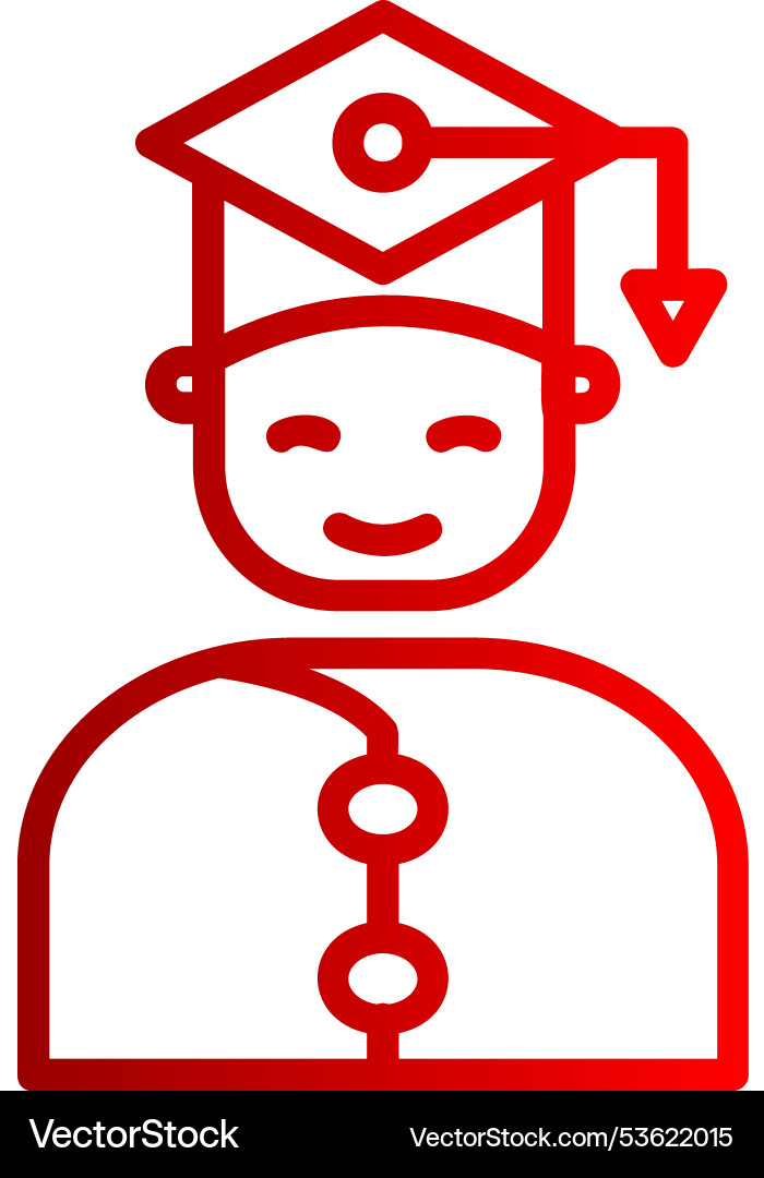 Student line gradient icon Vector Image