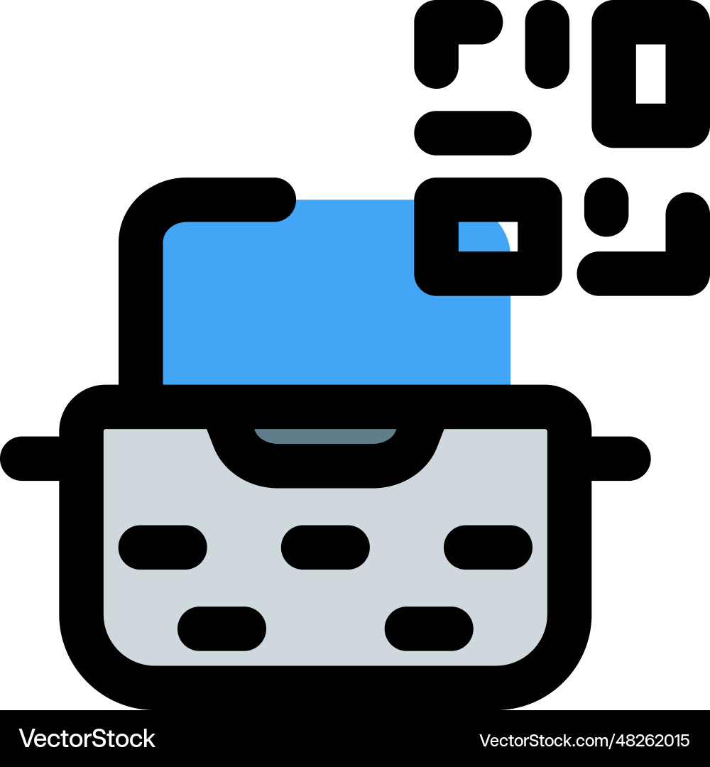 Typewriter details identified through qr code vector image