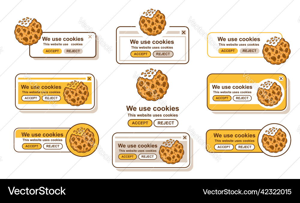 Web-Cookies-Tracking verwenden Website-Datensicherheit Web-Cookies-Tracking verwenden Website-Datensicherheit vektorbild
