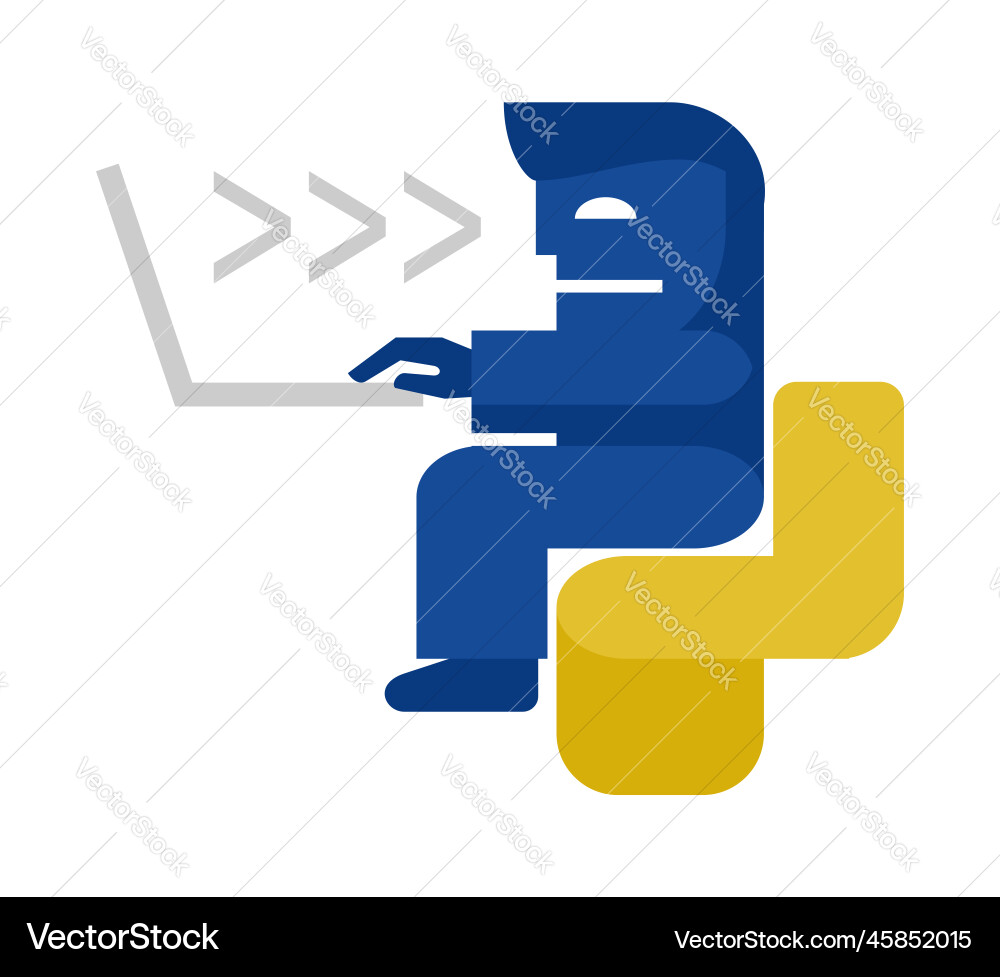 Web-Entwickler in berühmter Programmiersprache Web-Entwickler in berühmter Programmiersprache vektorbild