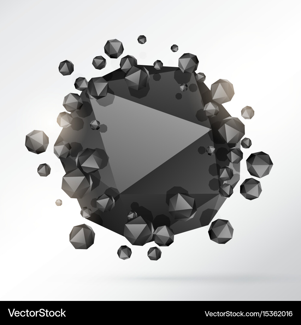Abstract 3d geometric shape particles background Vector Image
