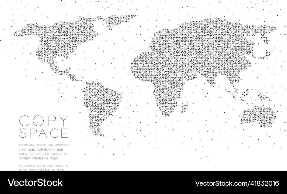 Abstract geometric circle dot pixel pattern world Abstract geometric circle dot pixel pattern world vector image